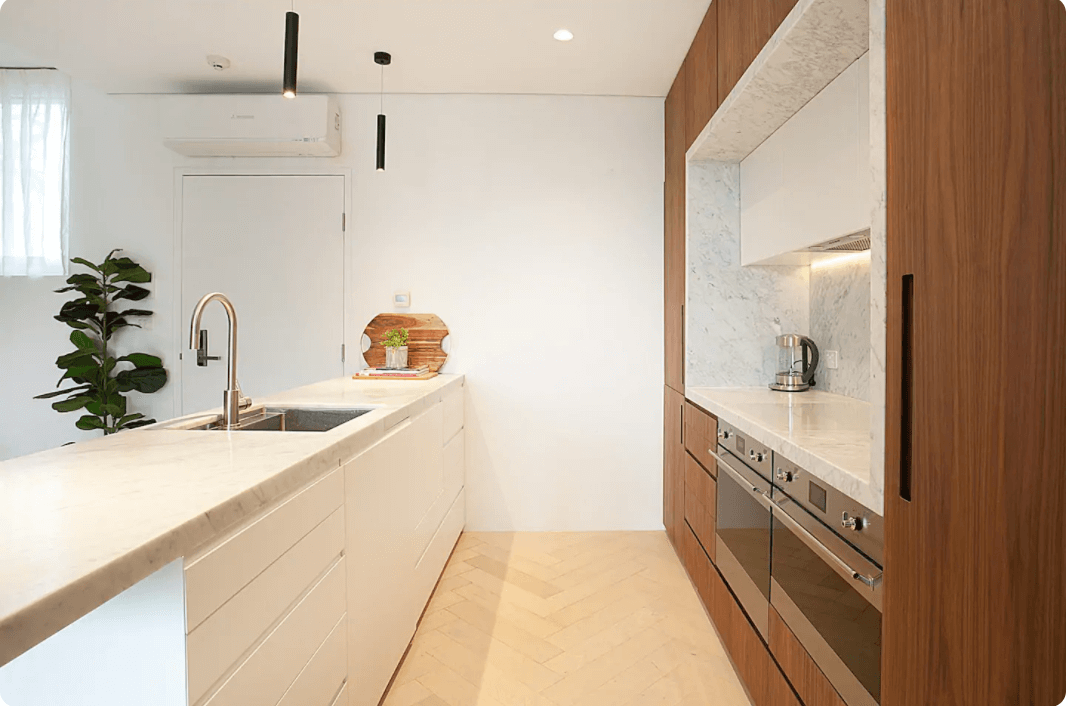 Australia Oak Veneer Project in 58 Riverview Road PLEASURE POINT, SYDNEY