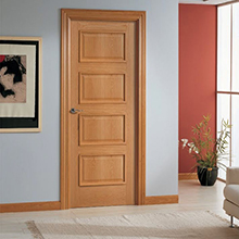Architectural residential interior hinged wood door
