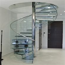 Special Design For Portable Single Post Whole Glass Spiral Staircase With American Standard
