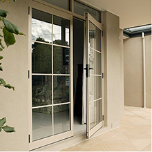 Aluminum alloy exterior double swing door with grilles 