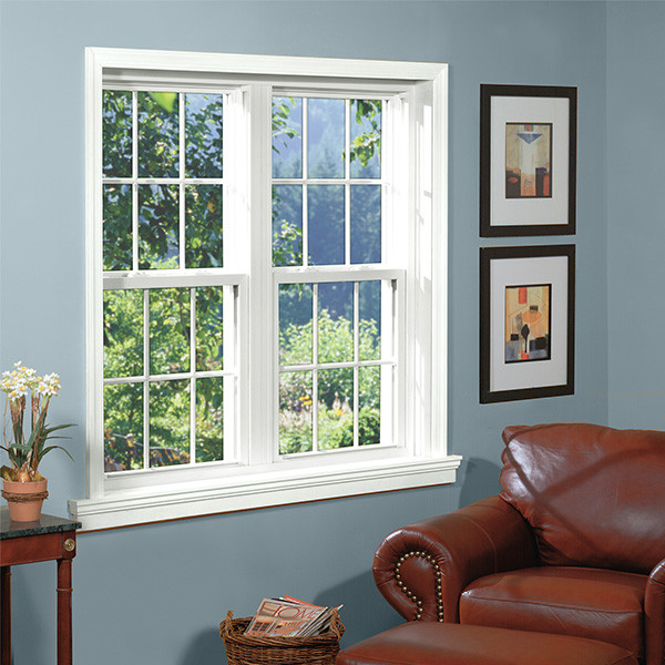 Good quality double hung aluminum window with grilles 